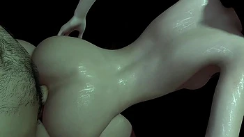 Cute brunette girl loves anal standing up with her hands pulled back : 3D porn