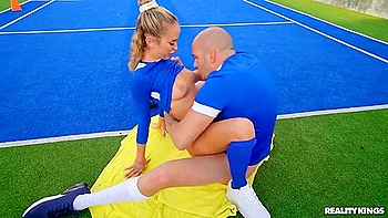Cute Teen 18+ Fellatio Over Football
