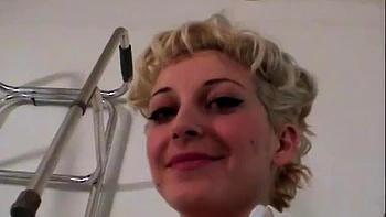 Cute blonde gets her pussy teased