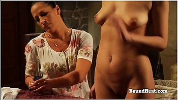 Lesbian Peaks Through Floor And Masturbates