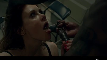 Maitland Ward is about to ride a big black cock with intense Pressure.