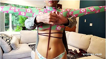 Sexy Jin Masturbates While Tied Up