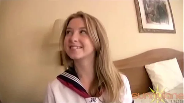 Real Life Hentai! Hot Uniformed Blonde Sunny Lane Tries Oriental Cock!