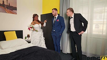 Vicky Menage, with big natural tits, enjoys riding cock while her husband watches