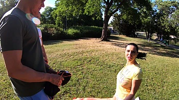 Four sexy babes and Porno Dan in a hot beach foursome