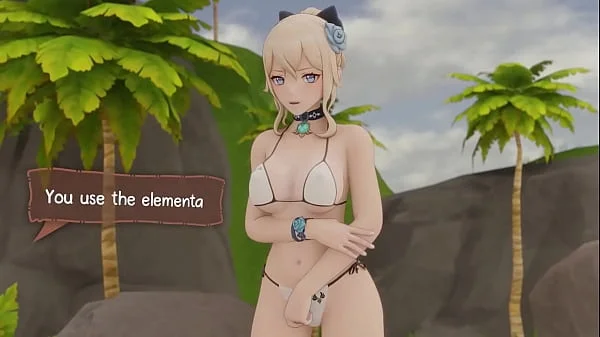 Hot and wet vacation with Jean (Genshin Impacto) - Animation