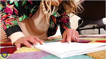 Mature Blonde Cant Focus On Reading Her Book While Horny