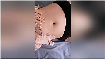 Sexy Asian College Student Playing Her Belly Button