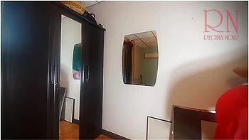 Regina Noir, Mirror, Lipstick, Makeup, Stockings, Heels, Masturbation. Full