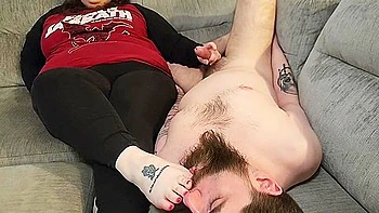 Sockjob Handjob Cum Eating