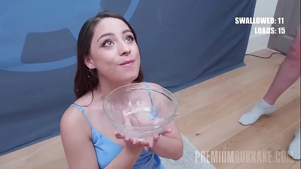 PremiumBukkake - Rebeka Brown swallows 103 huge mouthful cumshots