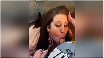 Bbw Slobbering Facefuck Blowjob Cum In Brunette Hair