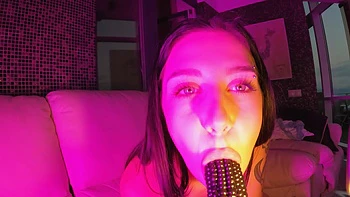 The hottest solo action with Abbie Storm Aka Dora on a sofa, you'll love it!