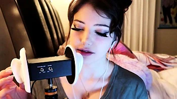 Jinx ASMR Relaxing Heavy Breathing and Ear Rubbing Video