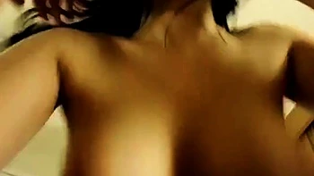 Skinny Big-Tit Brunette Rides Dick on Webcam