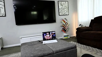 Fucking stepmom while we watching stepsis sex tape