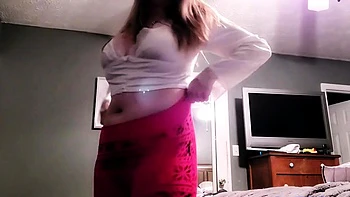 Big-Titted Brunette Stepmom in BDSM Solo Webcam Show