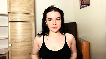 Curvy Vet Tech After Shift Gets Fully Naked and Fingers