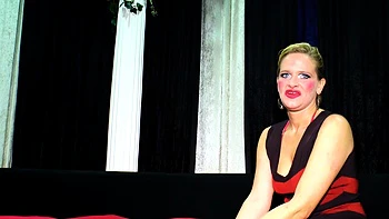 German horny housewife shows her cunt in front of the camera