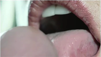 Close Up Sensual Tongue Blowjob