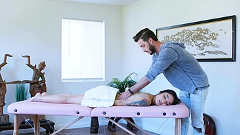 Asian hottie Avery Black seduced her client Lucas Frost for a massage.