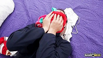 Oiled hottie with nice bottom Brandy Salazar impaled by fat cock