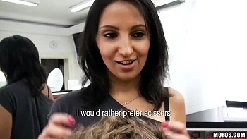 Awesome sex in the cowgirl pose with a long-legged brunette Samante