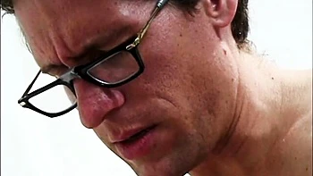 Curly girlfriend Joel Lawrence is sucking a big dick on the knees