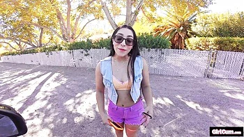 A young brunette with good ass Madison Wilde drilled from behind