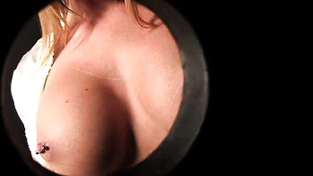 Hot gloryhole oral session with a big-boobed blonde Nikki Delano