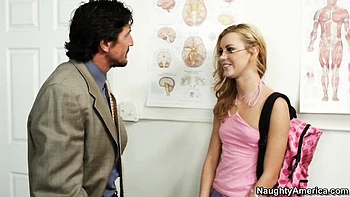 Classroom sex with a gorgeous long-legged blonde Jessie Rogers