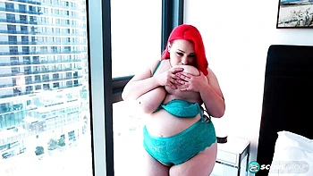 BBW redhead hottie Lily Raine knows how to have fun in solo