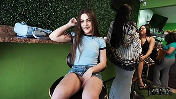 Funsized Megan and Juniper Ren are enjoying doggy style session