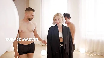 Lindsey Cruz and Curved Marvin are enjoying gangbang fuck so much