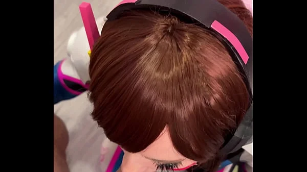 Tiktoker Girl Cosplay D.Va from Overwatch and Sucks Dick till Facial