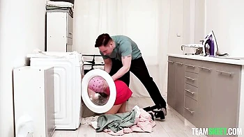 Awesome high-heeled model Lily Blossom jumps on a big boner