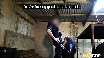 Fake cop with a big boner screwed a big-boobed brunette Lottie Lovelace