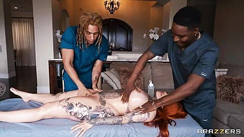 Stunning FMM interracial fuck with a sexy redhead Xwife Karen