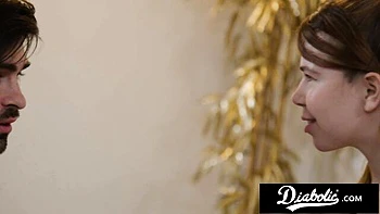 Harmonious Alina West and Lucky Fate's hd porn