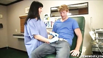 Comely Angie Noir - nurse handjob trailer - Nookies