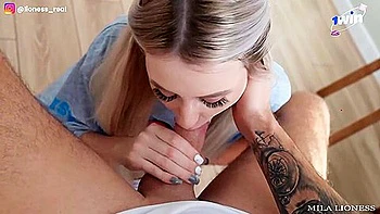 Open up your lips and demonstrate them some love, before your parents come back! Get drilled on the kitchen set -