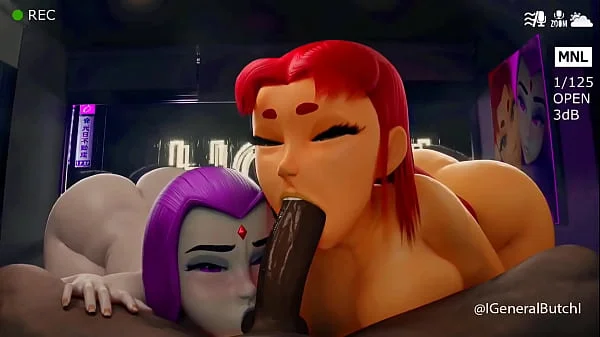 Starfire & Raven Sucking BBC (generalbutch)