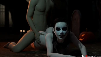 Halloween Orgy on the Bare Ground - Pumpkin Patch Pleasure: A Secret Orgy in the Graveyard