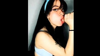 Blowjob loving brunette amateur sucks dick of lucky dude