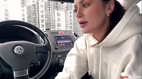 Cum in her mouth in the parking lot