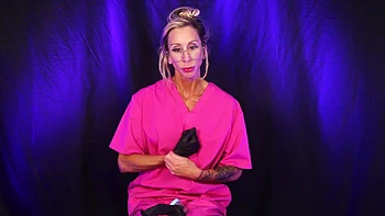 Morgan Ray, brunette with glasses, gives a passionate handjob in hd pov