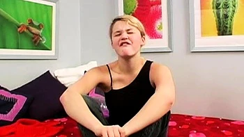 Curly Blonde Teen Records Solo Dildo Masturbation More at