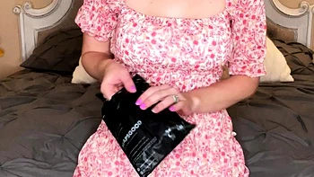 Hot babe Sophie Paris having horny solo toy masturbation