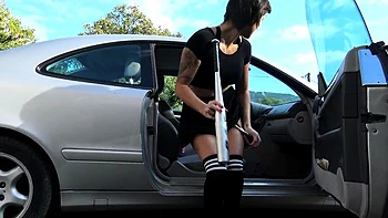 Cute amateur teen girl riding big toy cock on webcam