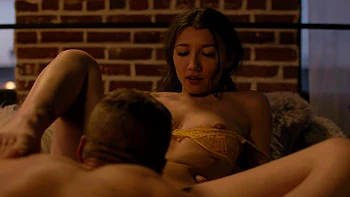 The guy gently fucked his girlfriend on the bed